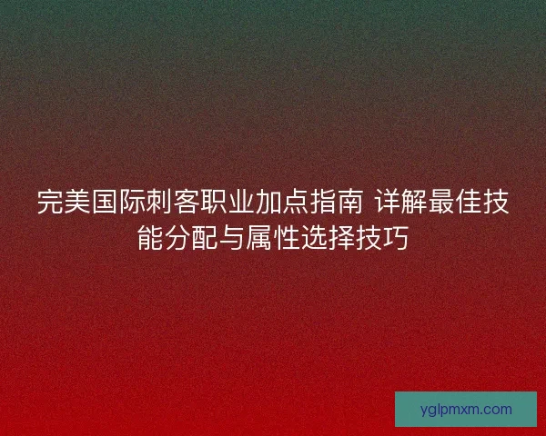 完美国际刺客职业加点指南 详解最佳技能分配与属性选择技巧 完美国际刺客职业加点指南 详解最佳技能分配与属性选择技巧