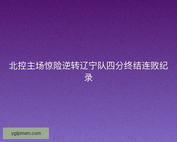北控主场惊险逆转辽宁队四分终结连败纪录